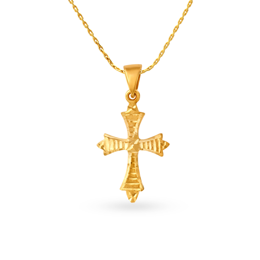 Sublime 22 Karat Yellow Gold Cross Pendant