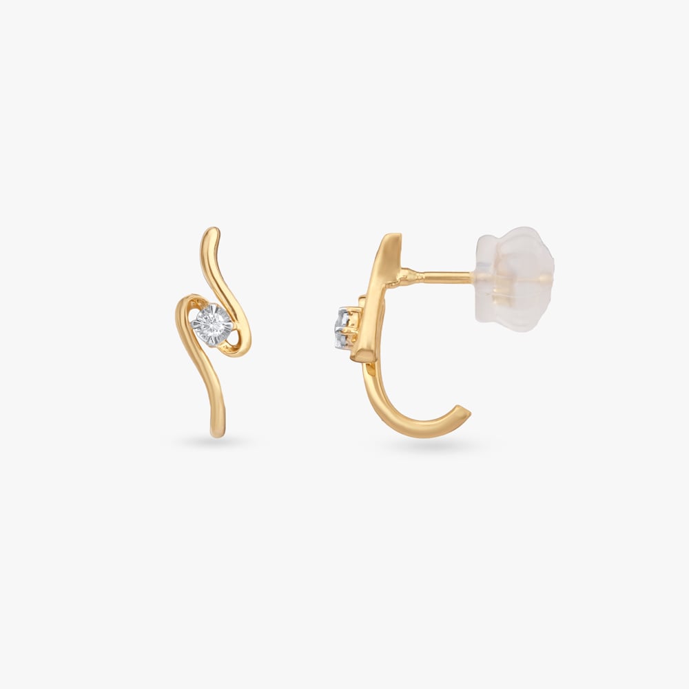 

Sculpted Curve Diamond Stud Earrings
