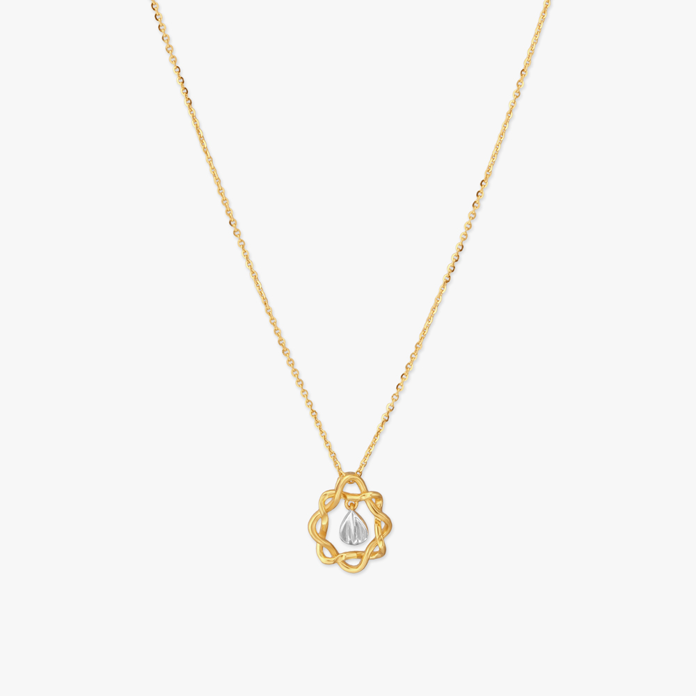 

Sculpted Loop Gold Pendant with Chain