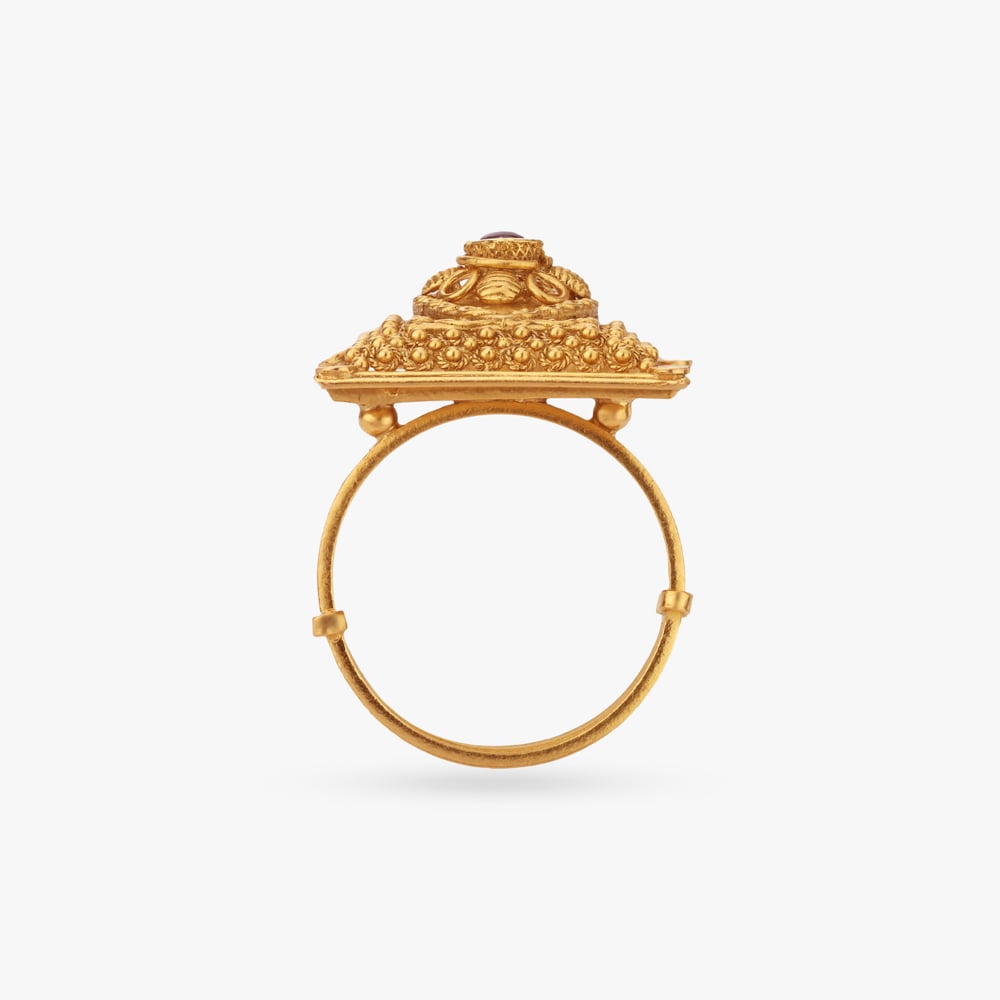 Rectangular Temple Motif Ring,,hi-res image number null