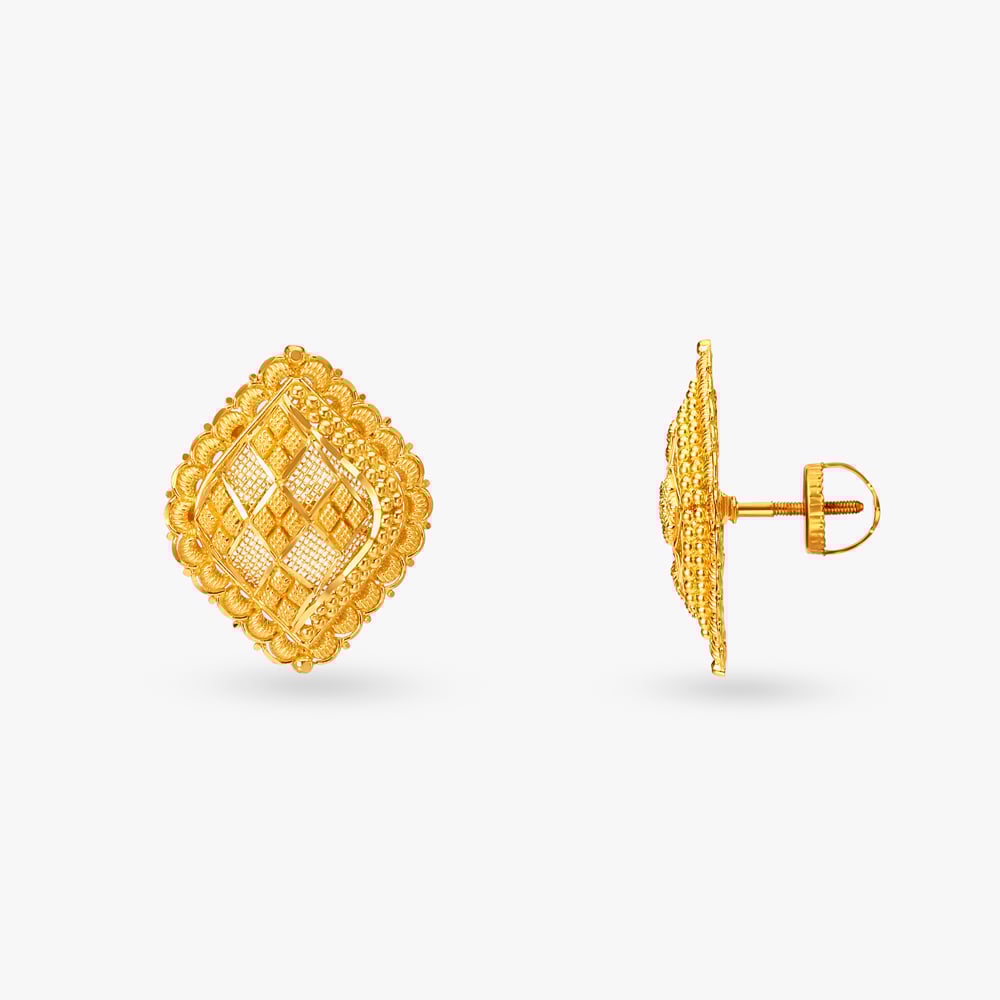 Mesmeric Gold Pendant and Earrings Set,,hi-res image number null
