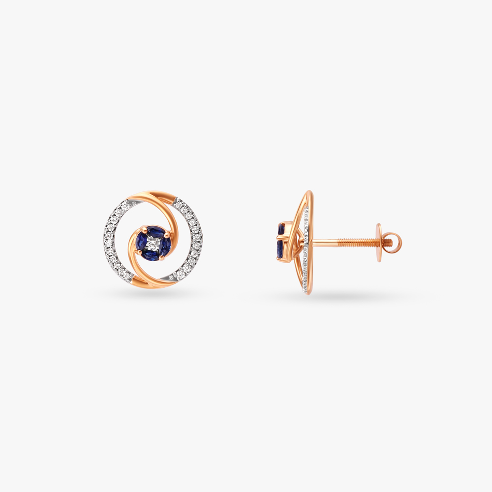 Orbiting Sapphire Diamond Stud Earrings,,hi-res image number null