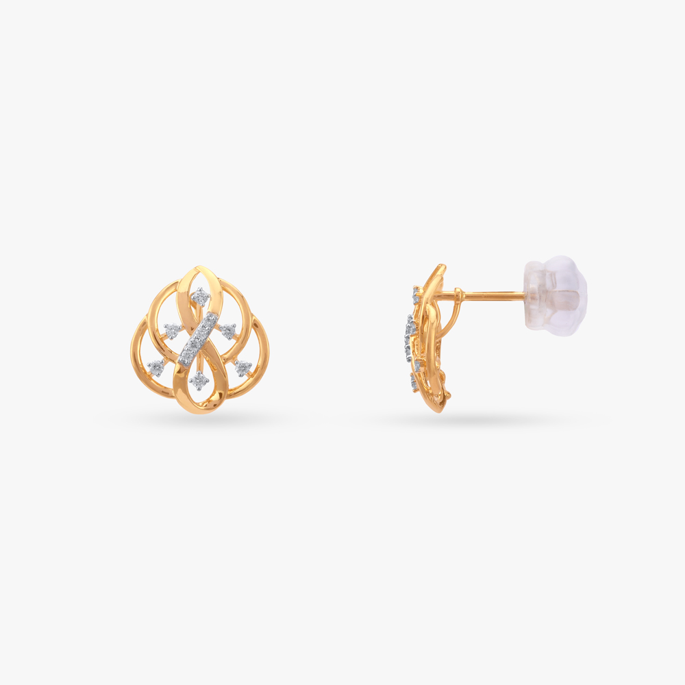 Infinity Bloom Diamond Stud Earrings,,hi-res image number null