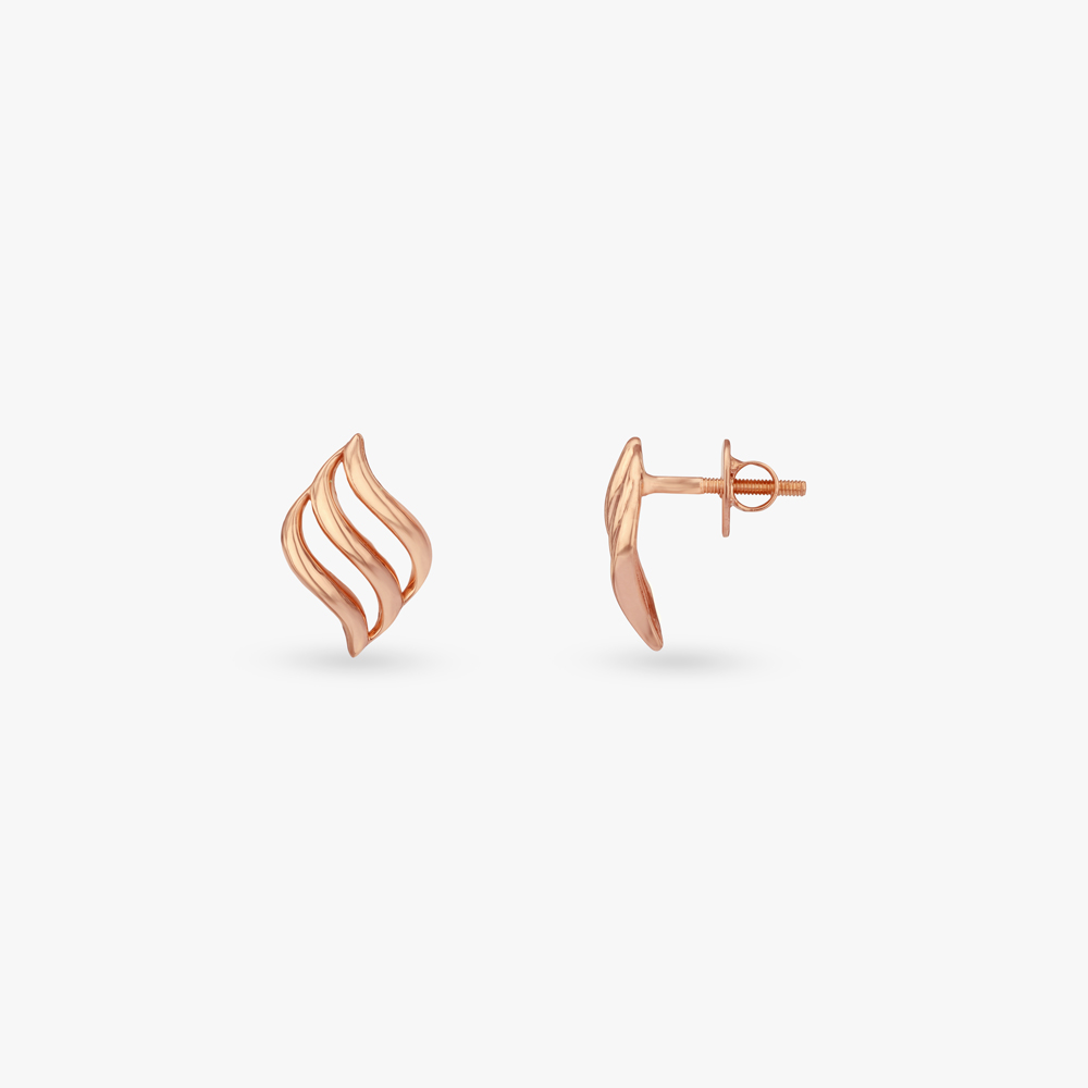 Flowing Waves Gold Pendant and Earrings Set,,hi-res image number null