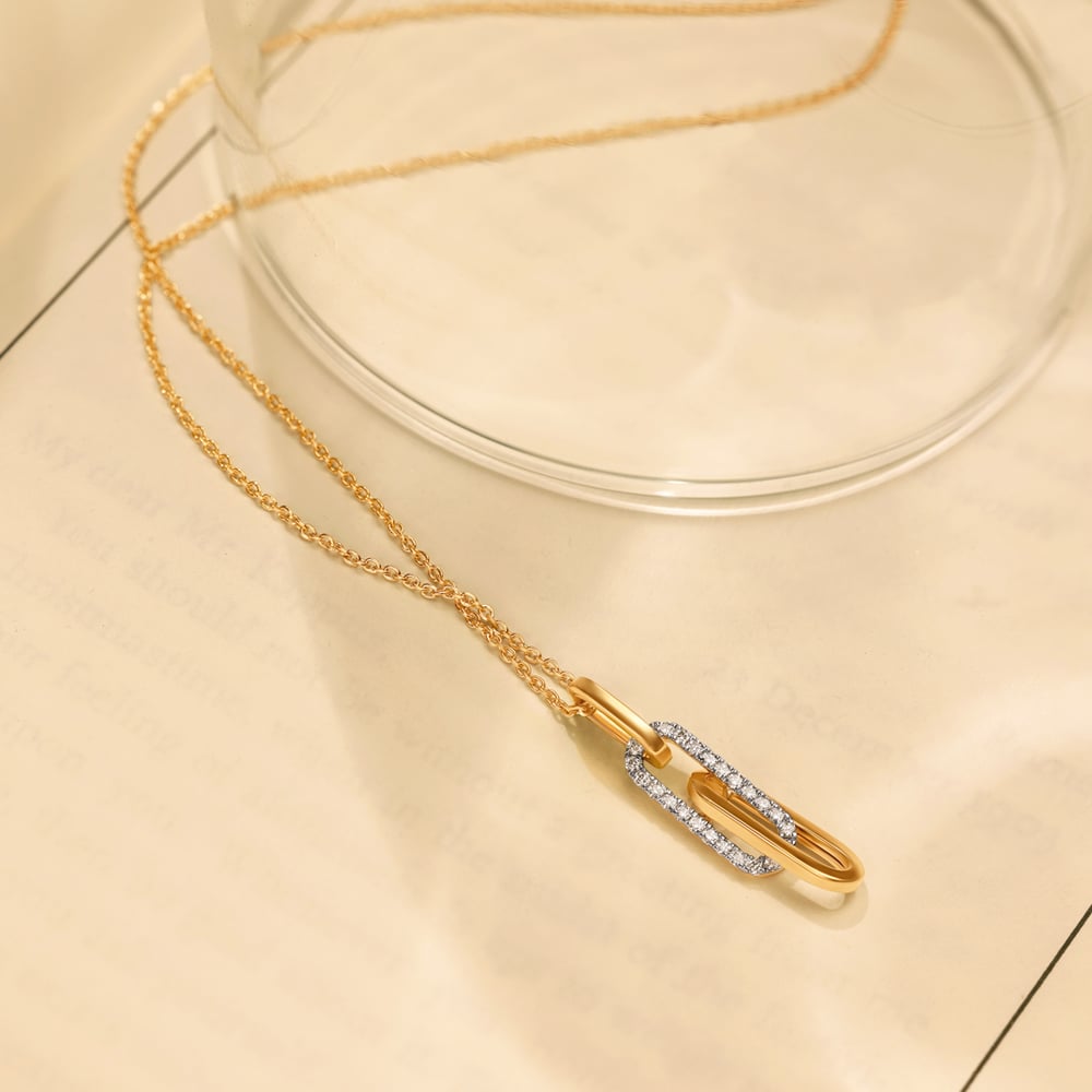 Three Brilliant Hearts Diamond Pendant with Chain
