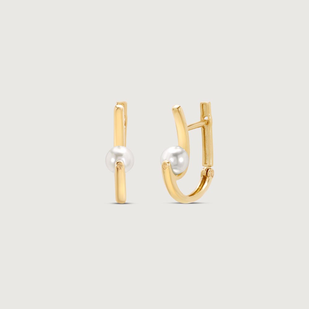 Mystic Arc Pearl Hoop Earrings,,hi-res image number null
