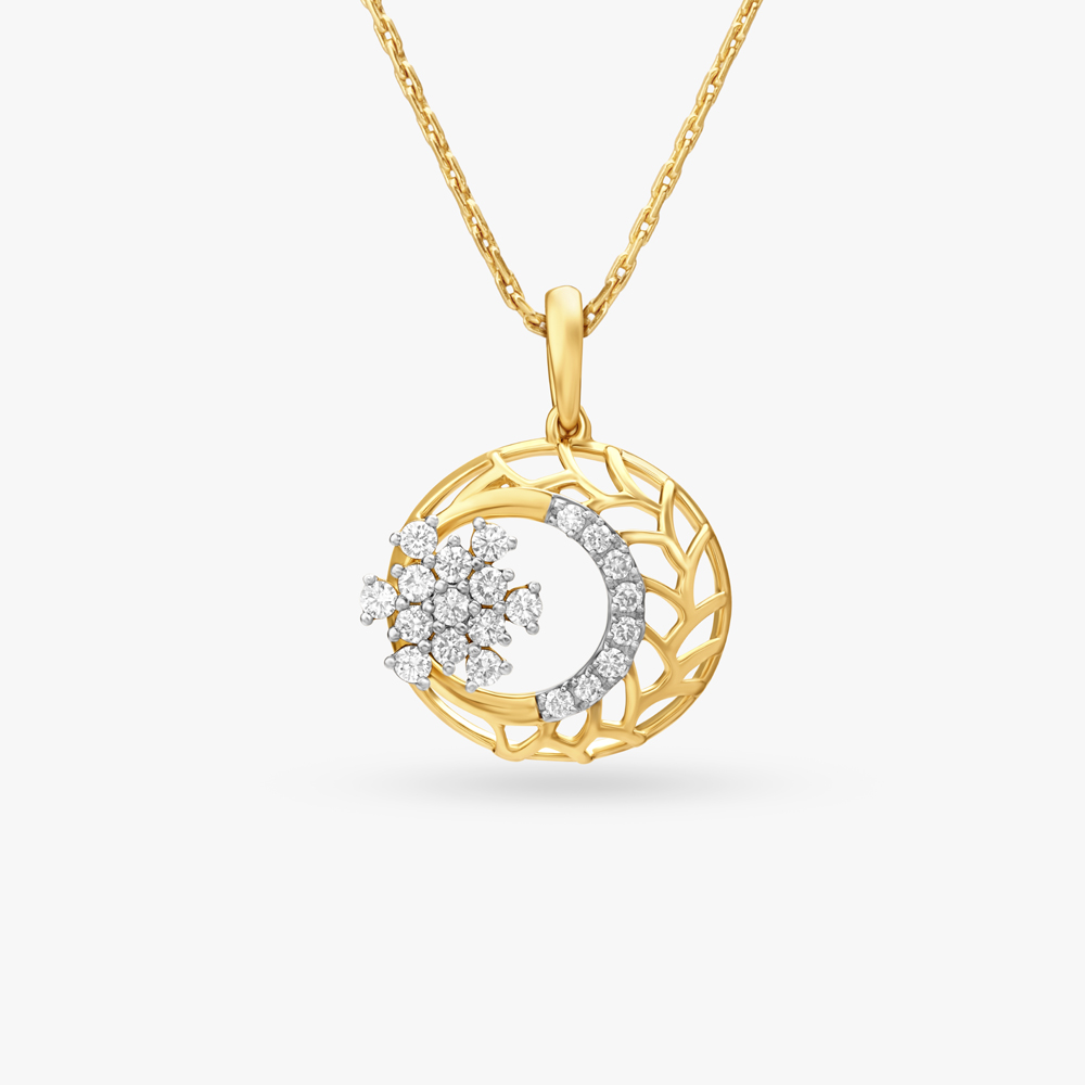 Moon Flower Diamond Pendant,,hi-res image number null