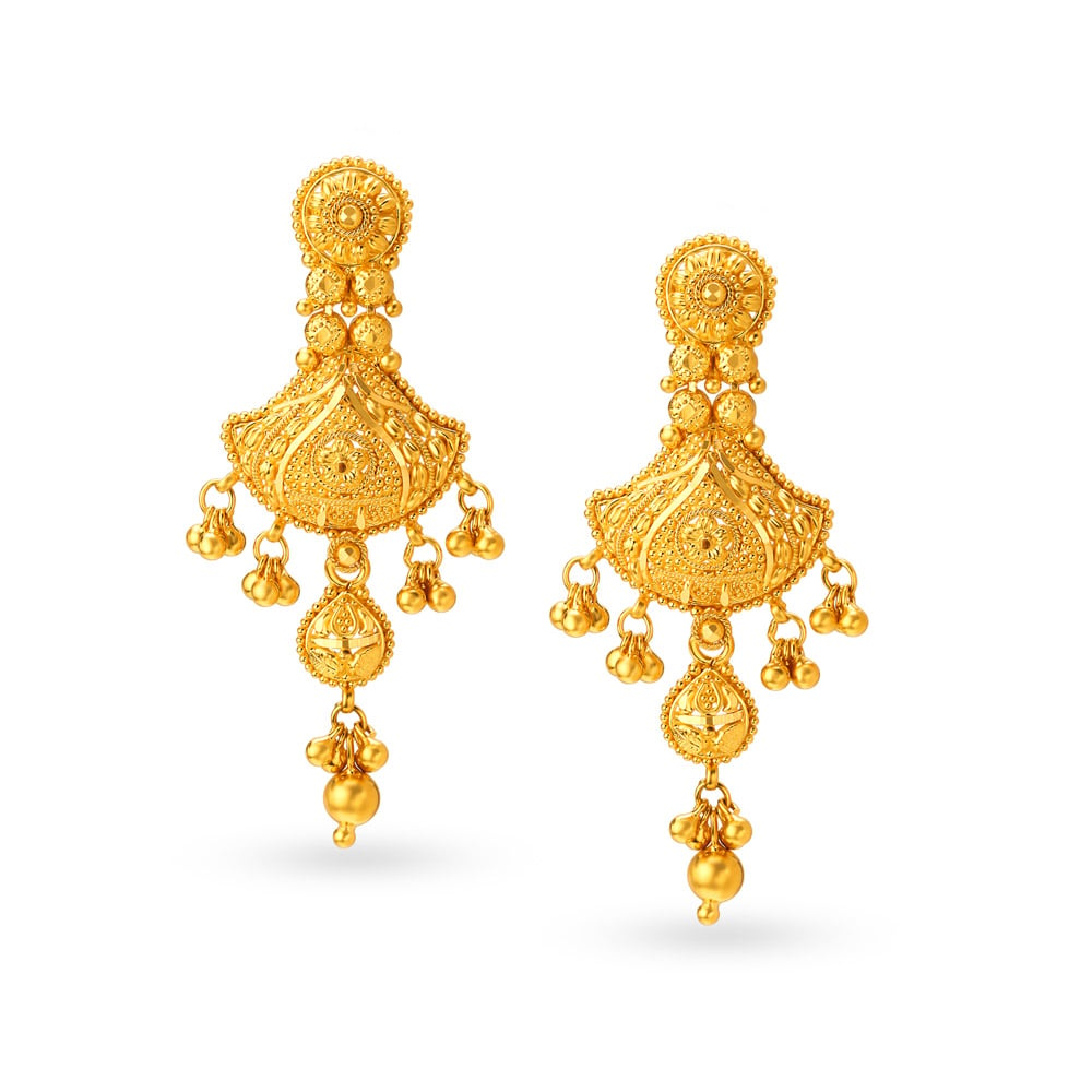 Exquisite Jali Work Traditional Drop Earrings