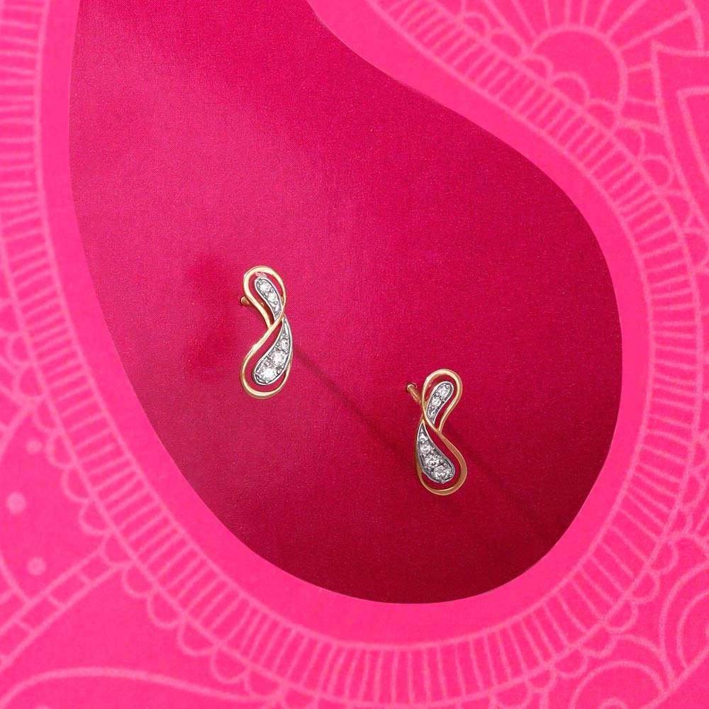 Spark Curl Diamond Stud Earrings,,hi-res image number null