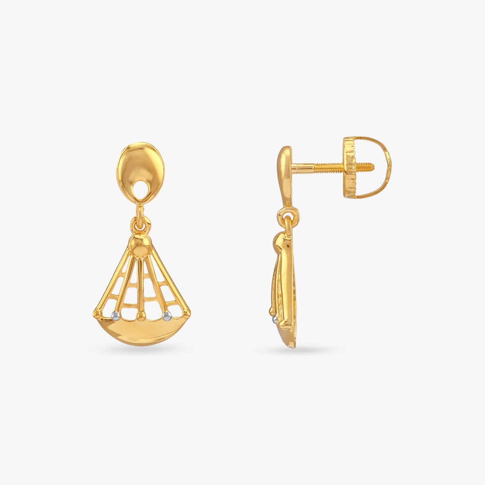 Aurora Fan Gold Drop Earrings,,hi-res image number null