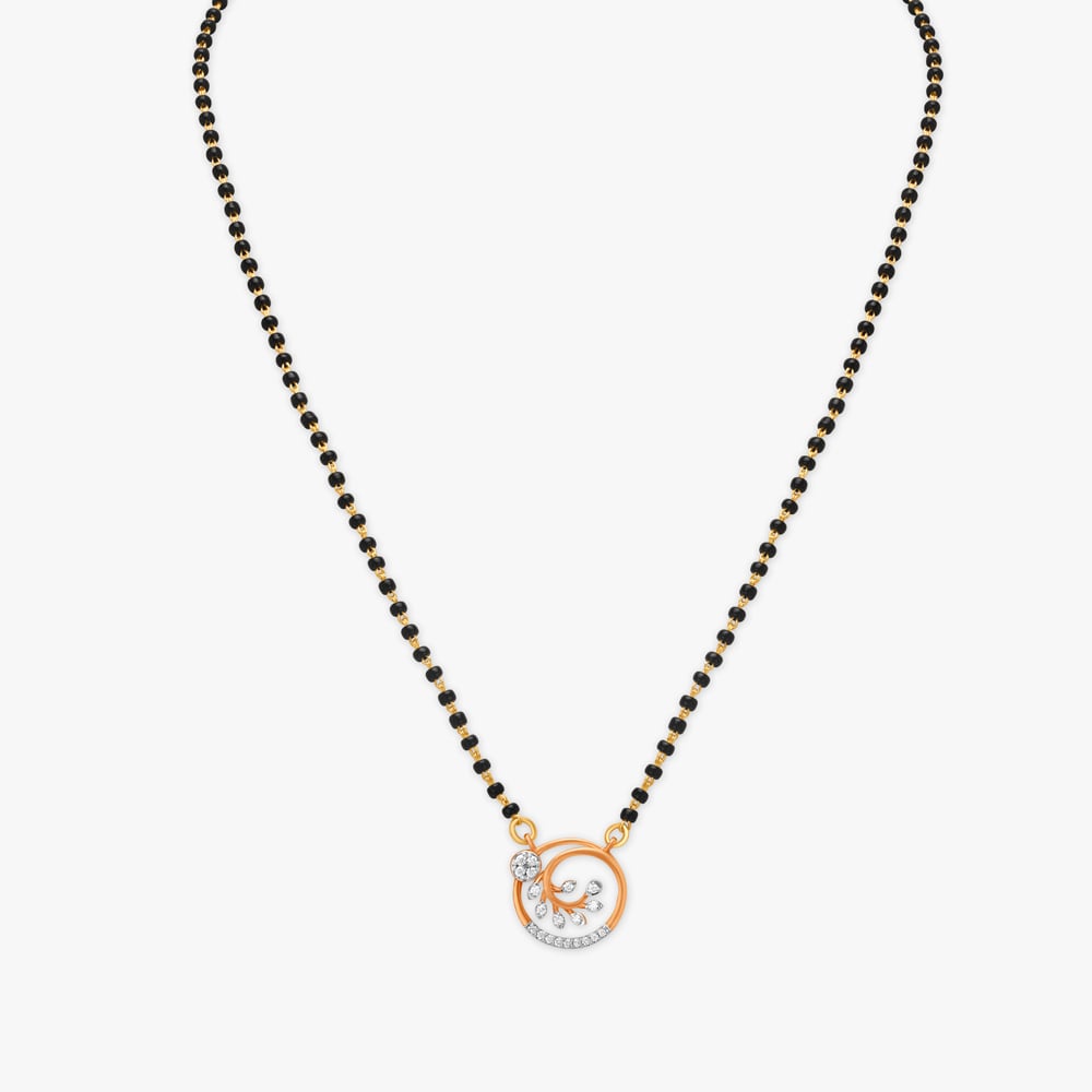 Classy Spiral Diamond Mangalsutra,,hi-res image number null