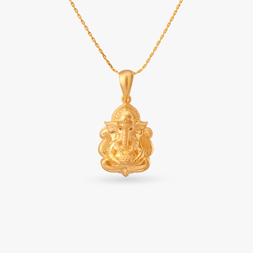 Divine Vinayaka Gold Pendant,,hi-res image number null