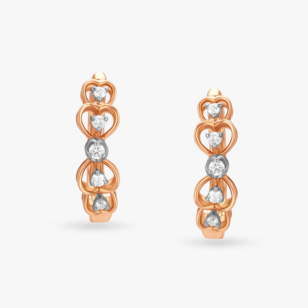 Embrace Hearts Diamond Hoop Earrings,,hi-res image number null