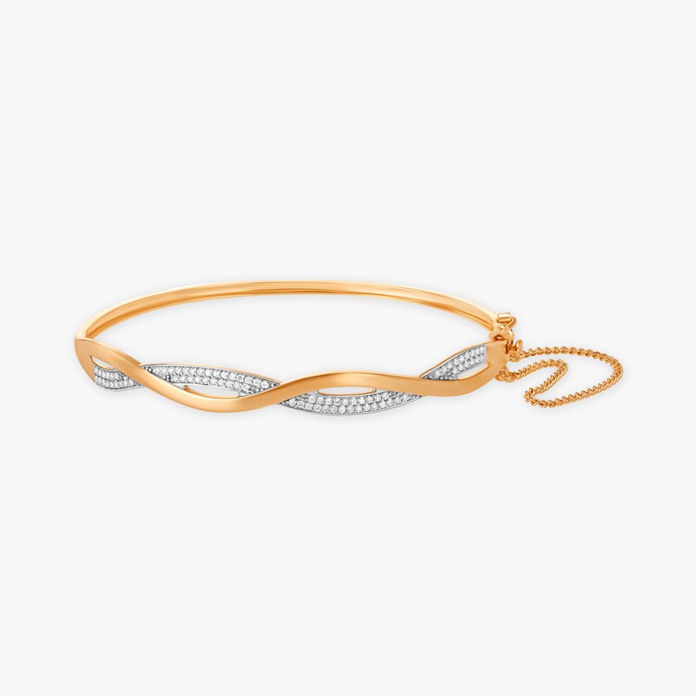 Bold Waves Diamond Bangle,,hi-res image number null
