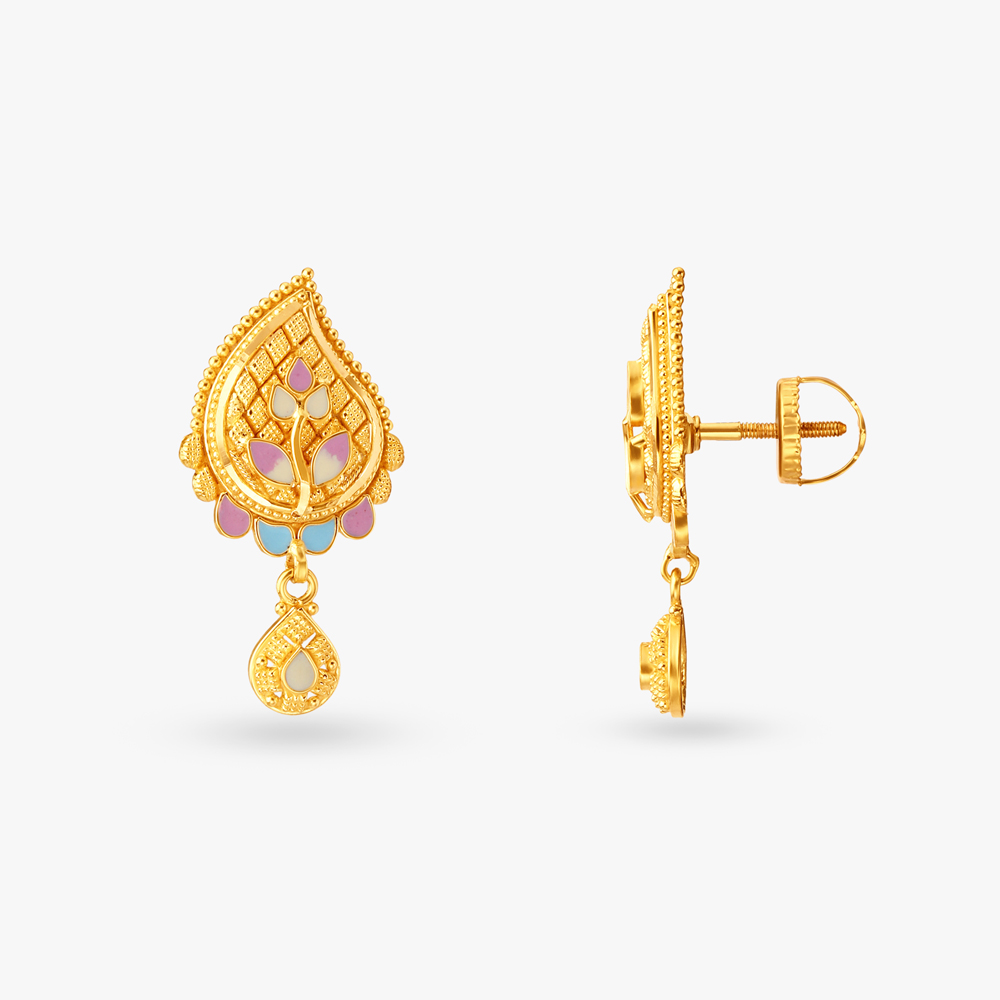Droplet Gold Pendant and Earrings Set,,hi-res image number null