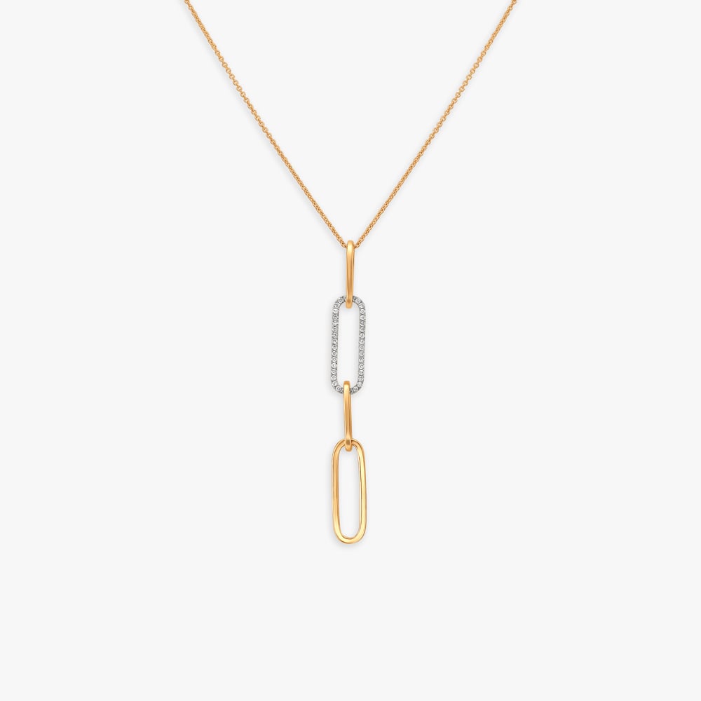 Golden Serenity Pendant with Chain