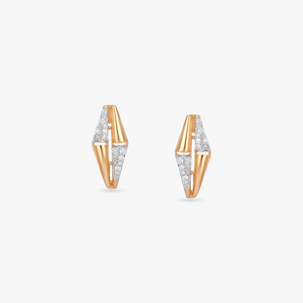 Twin Expression Diamond Hoop Earrings,,hi-res image number null