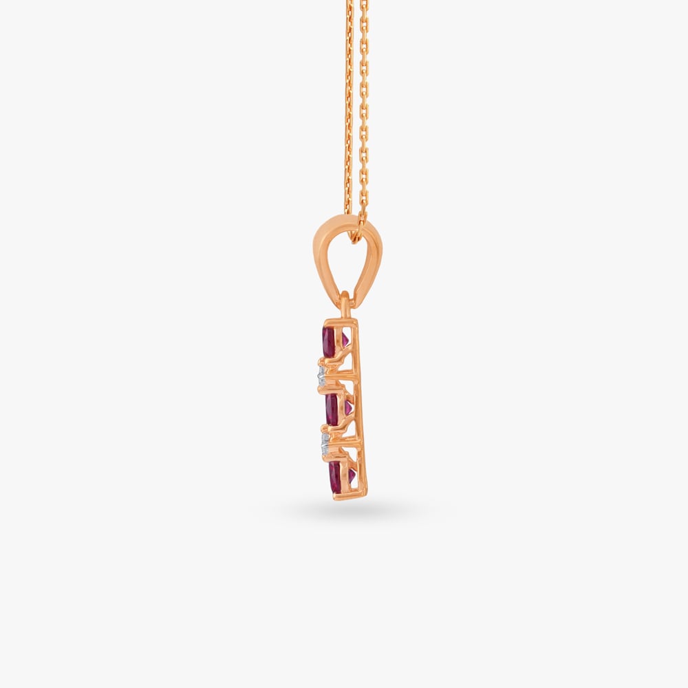 Crimson Ladder Silver Pendant and Earrings Set,,hi-res image number null