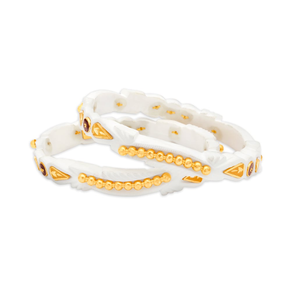 Charming Gold Shankha Bangle,,hi-res image number null