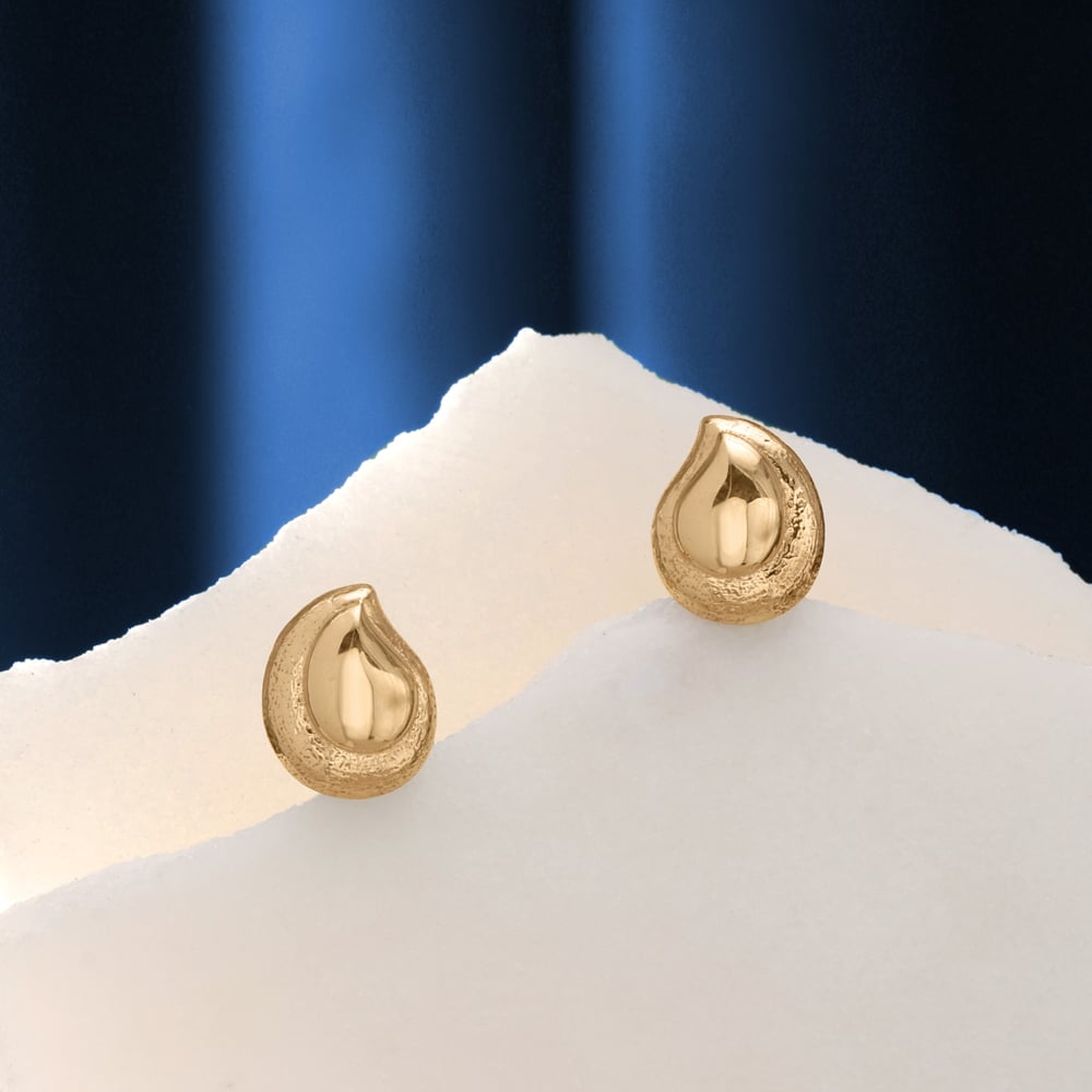 Petal Curve Gold Stud Earrings,,hi-res image number null