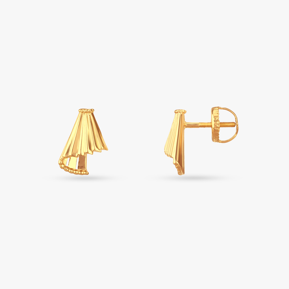Bold Drape Gold Stud Earrings,,hi-res image number null