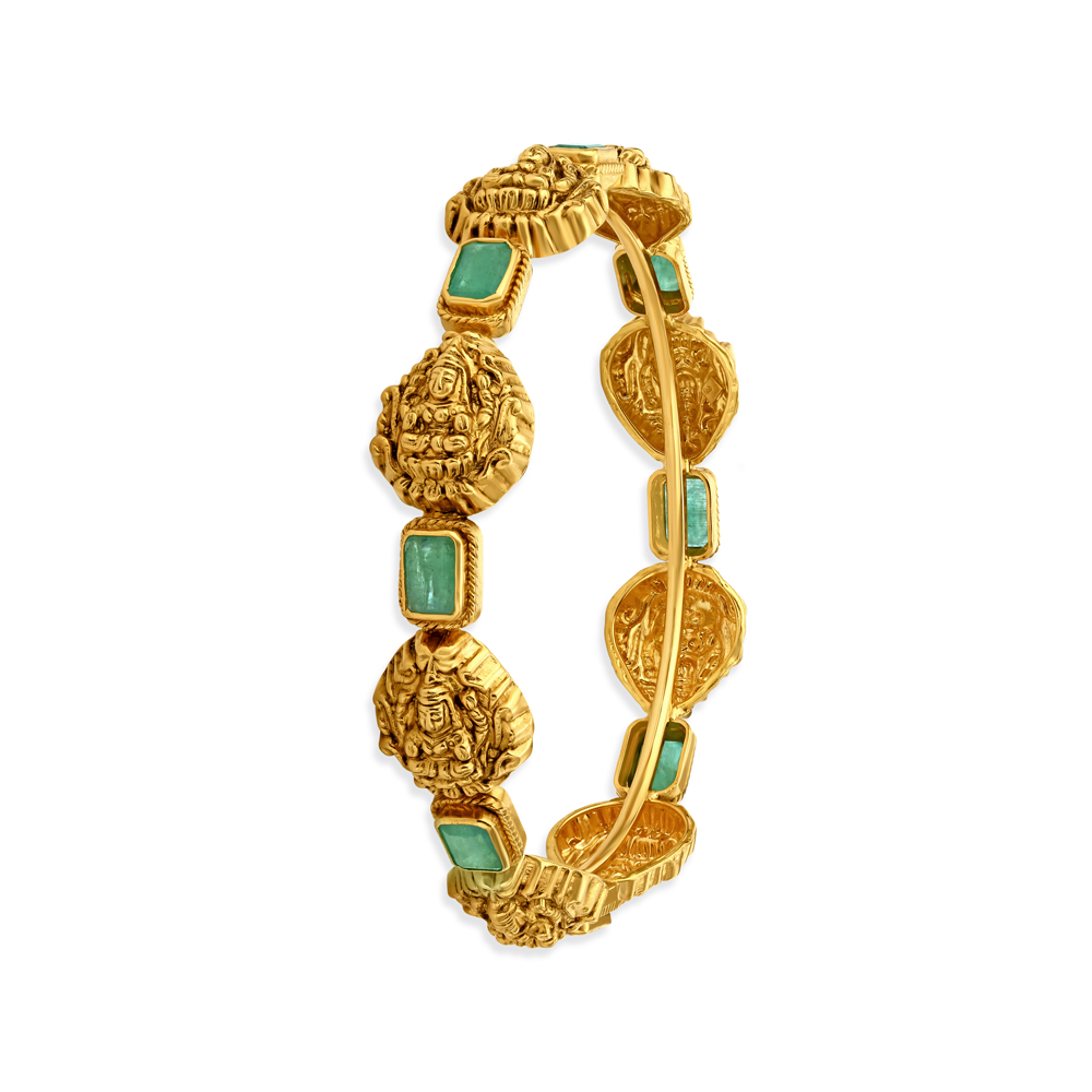 Breathtaking Emerald Gold Bangle,,hi-res image number null