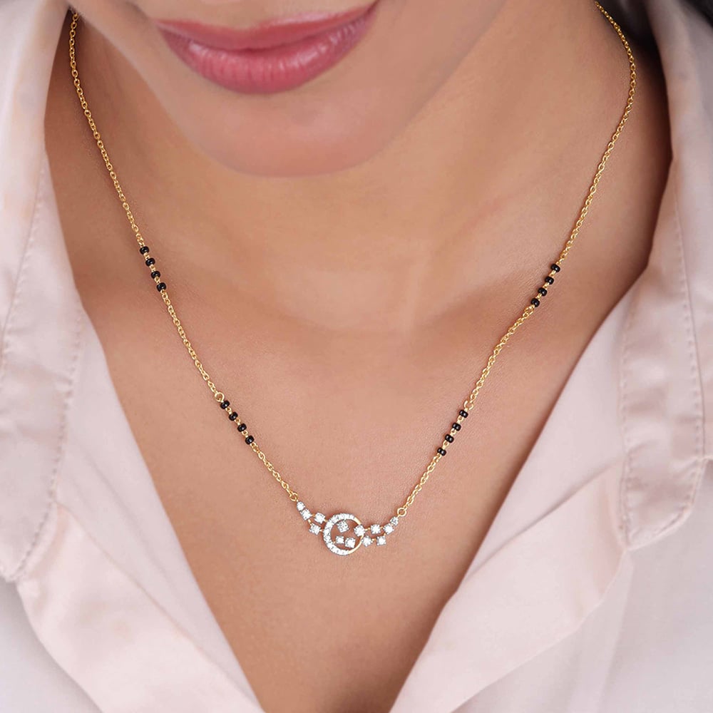 Graceful Flourishing Diamond Mangalsutra,,hi-res image number null