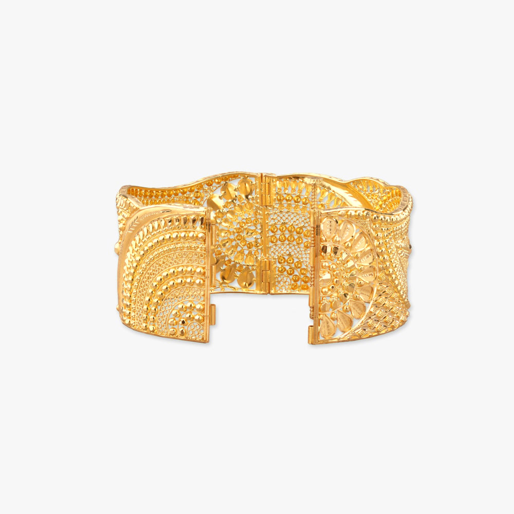 Sonajhuri Floral Choor Gold Bangle,,hi-res image number null