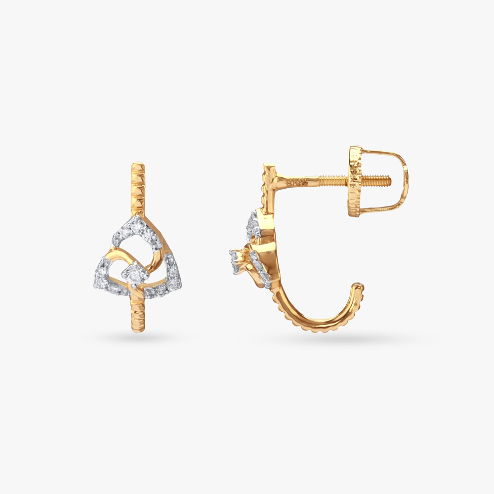 

Twisted Triangle Diamond Stud Earrings