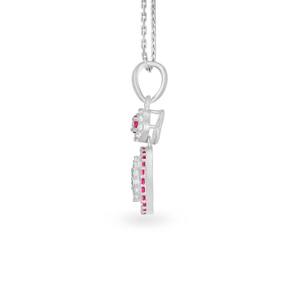 Floral Orbit Silver Pendant,,hi-res image number null