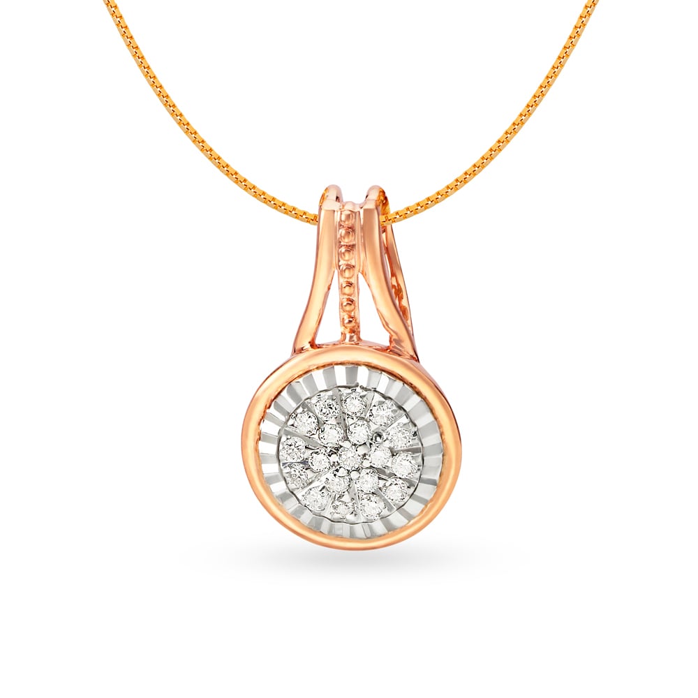 

Sophisticated 18 Karat White And Rose Gold And Diamond Pendant