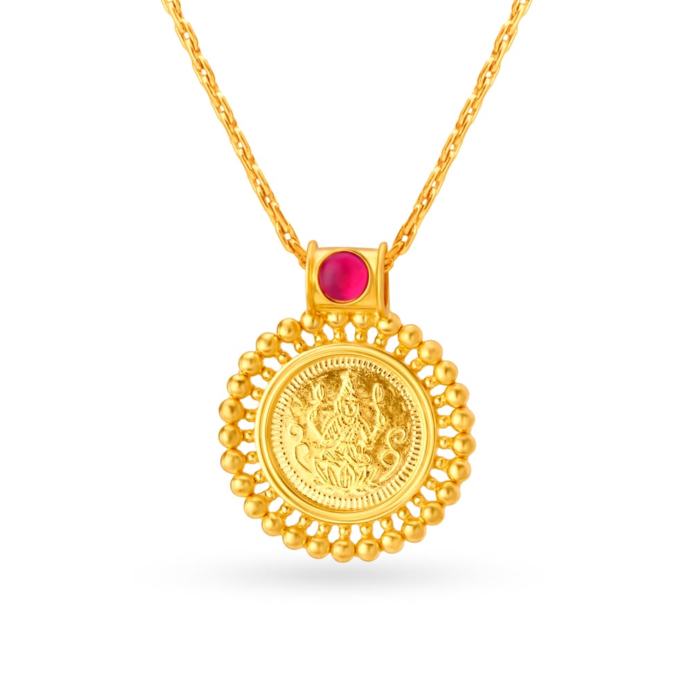

Auspicious 22 Karat Yellow Gold Deity Pendant