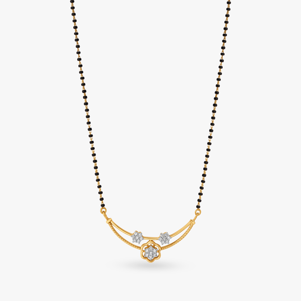 Exquisite Floral Diamond Mangalsutra,,hi-res image number null