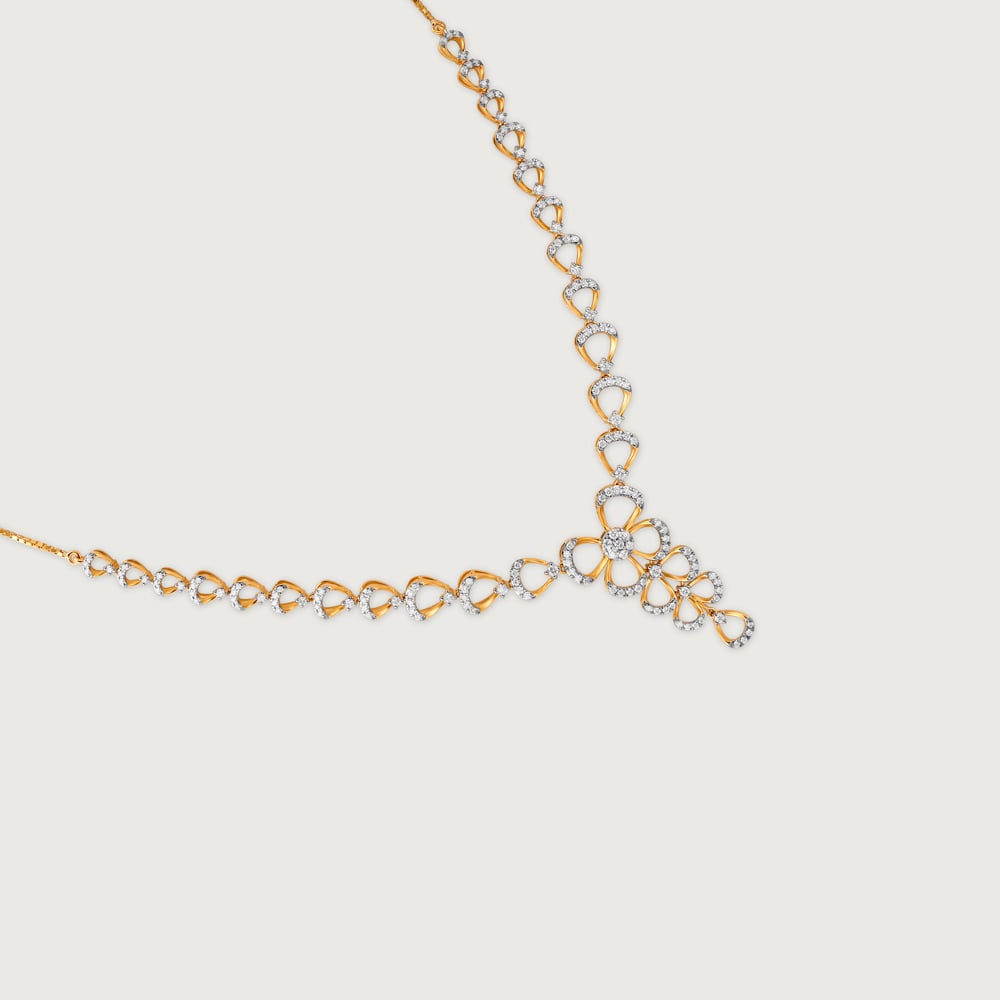 Delicate Bowtie Gold & Diamond Necklace,,hi-res image number null