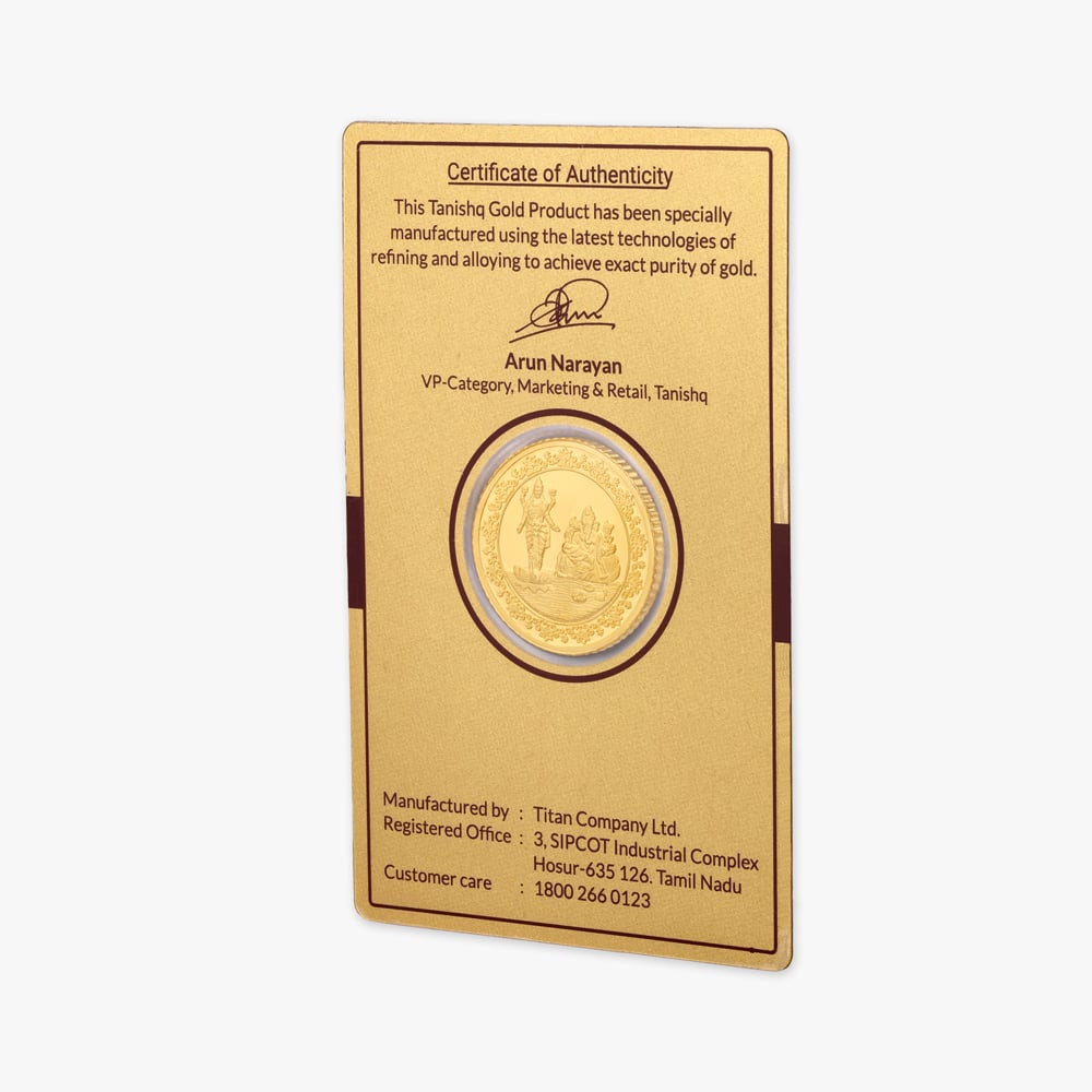 10 gram 24 Karat Gold Coin with Ganesha-Lakshmi Motif,,hi-res image number null