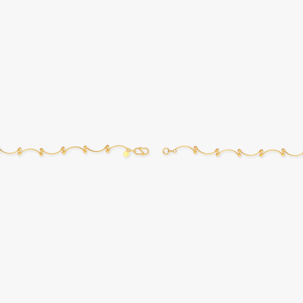 Beaded Waves Gold Bracelet,,hi-res image number null