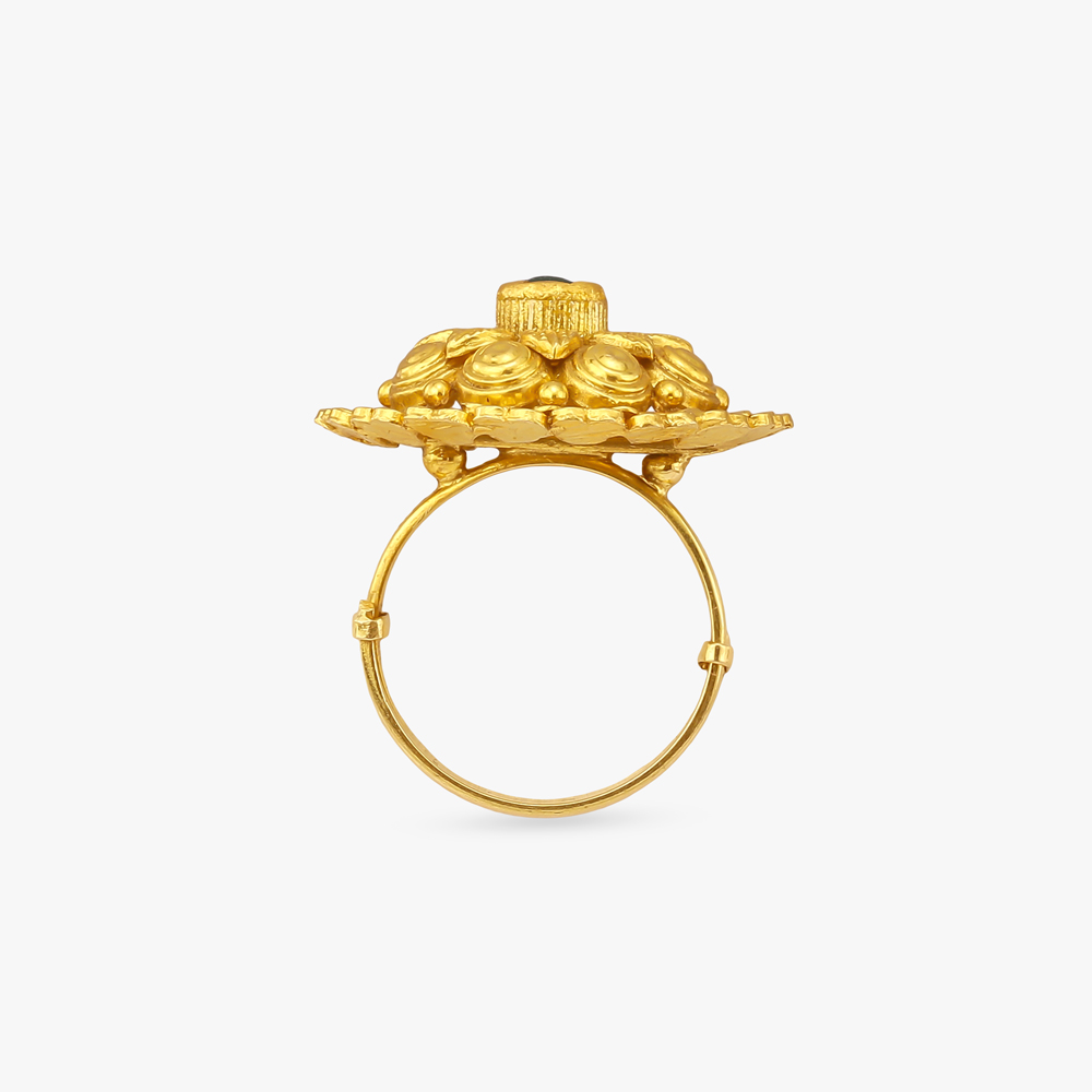 Spiral Bloom Gold Finger Ring,,hi-res image number null