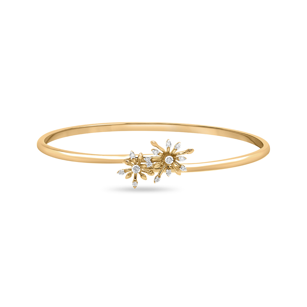 14 KT Yellow And White Gold Starry Sky Diamond Bangle,,hi-res image number null