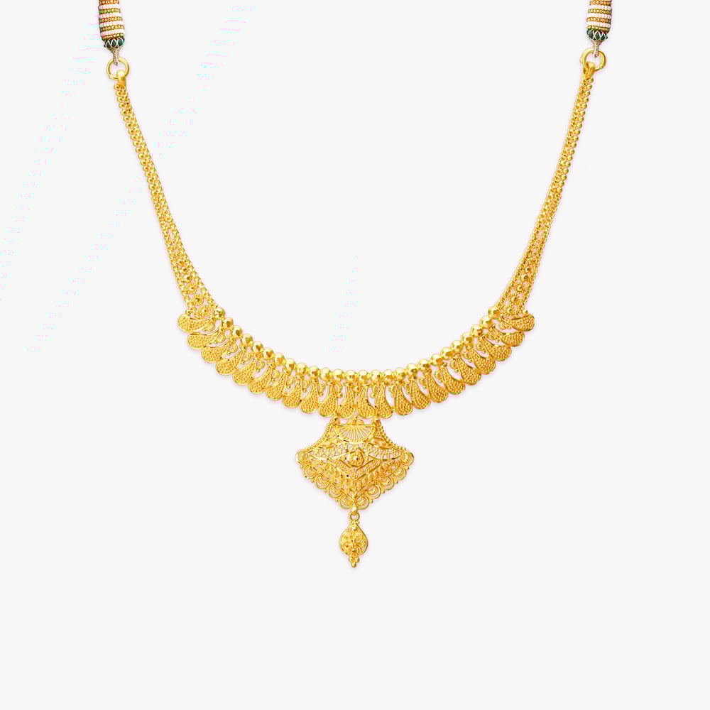 Grandeur Weave Gold Necklace Set,,hi-res image number null