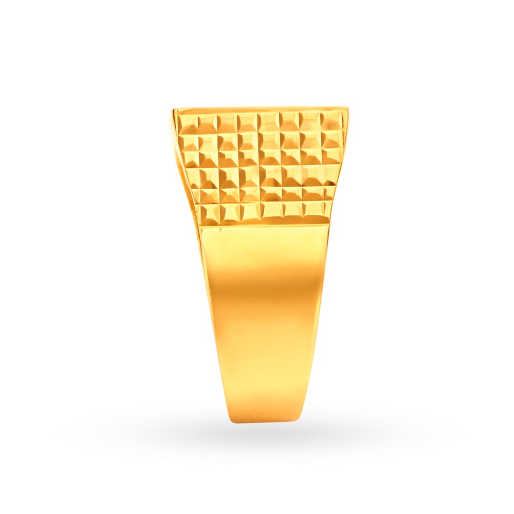 Square Leaf Gold Ring for Men,,hi-res image number null