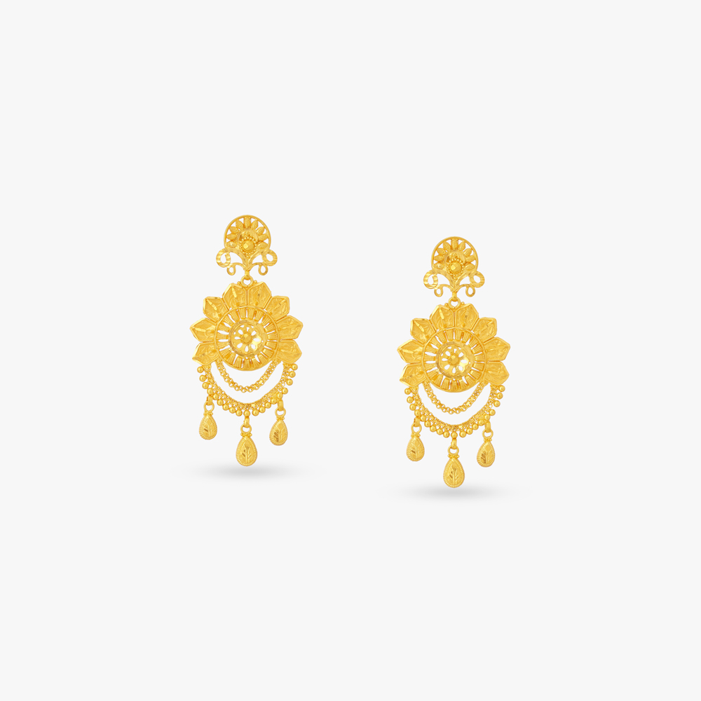 Floral Mandala Gold Necklace Set,,hi-res image number null