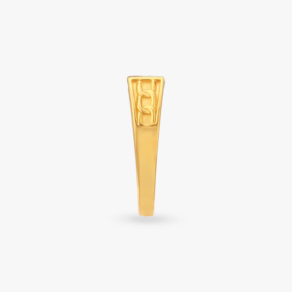 Modern Crest Gold Ring for Men,,hi-res image number null