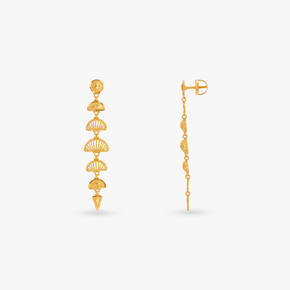 Celestial Fanfall Gold Drop Earrings,,hi-res image number null