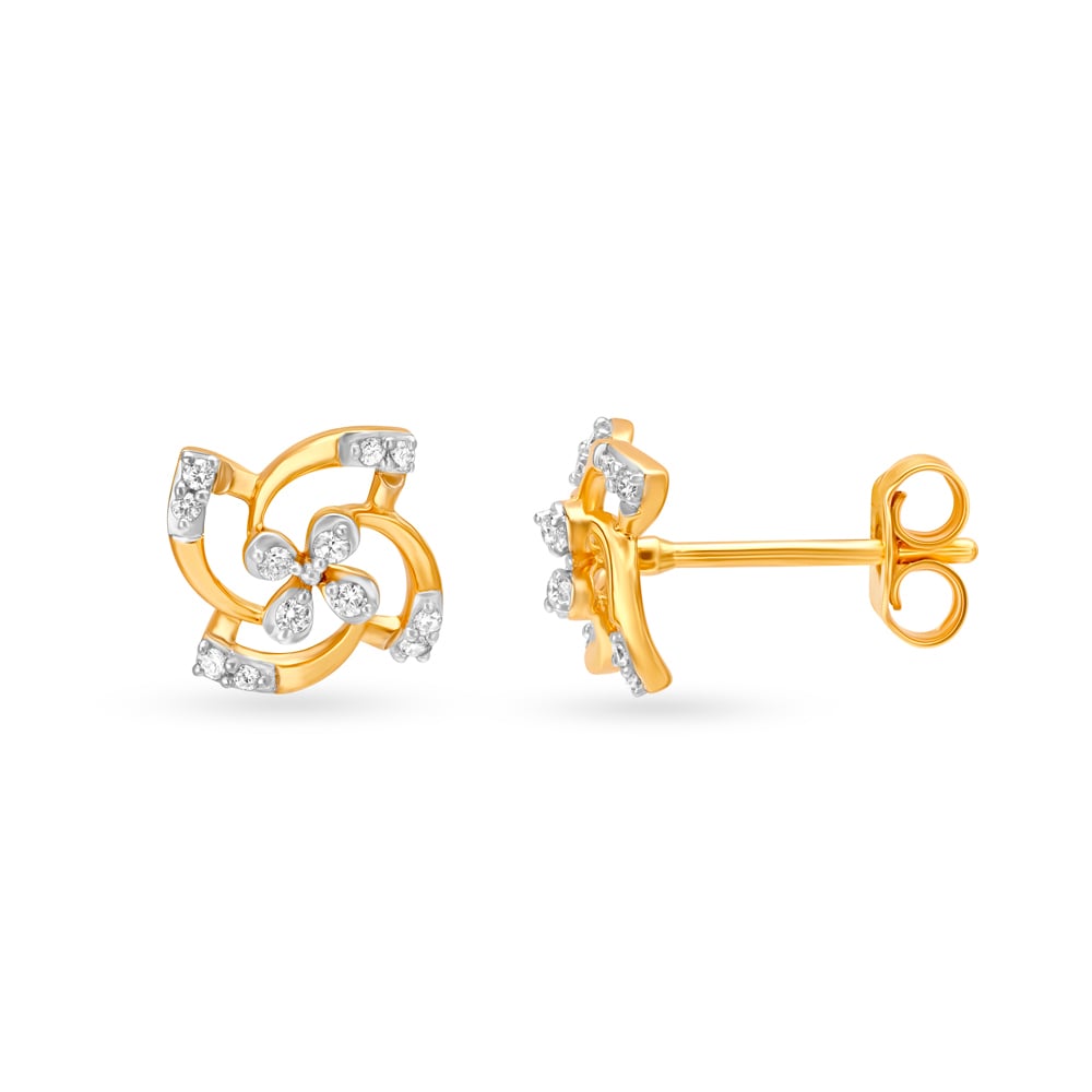 

Winsome Floral Diamond Stud Earrings