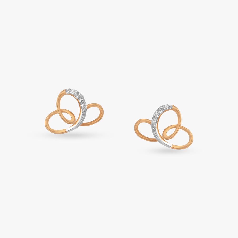 Fluid Orbit Diamond Stud Earrings,,hi-res image number null