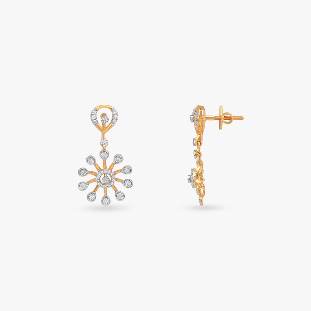 Dancing Rays Diamond Drop Earrings,,hi-res image number null