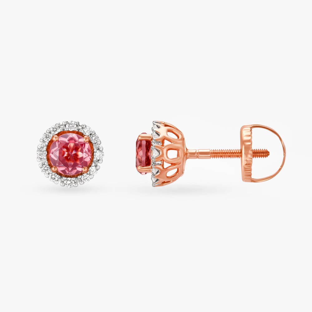 Strawberry Daiquiri Diamond Stud Earrings,,hi-res image number null