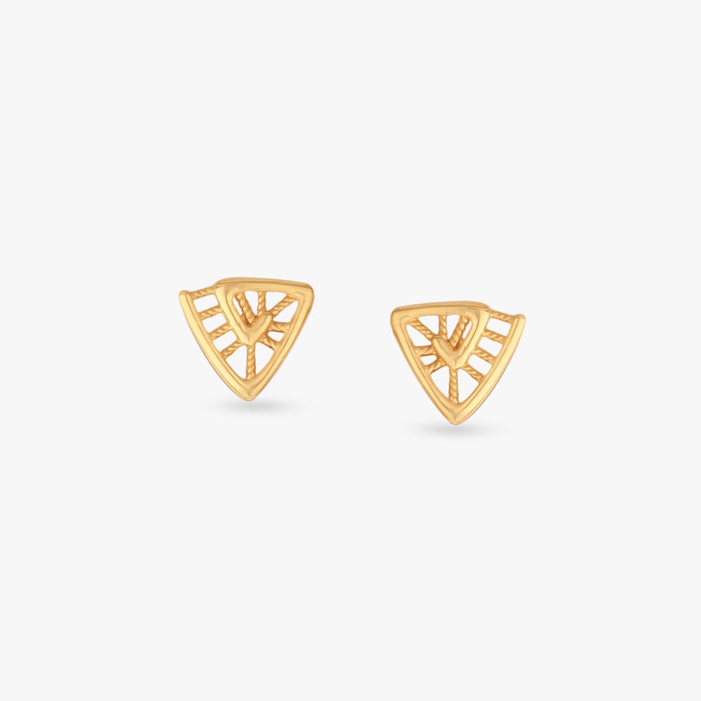 

Tiny Triangle Gold Stud Earrings for Kids