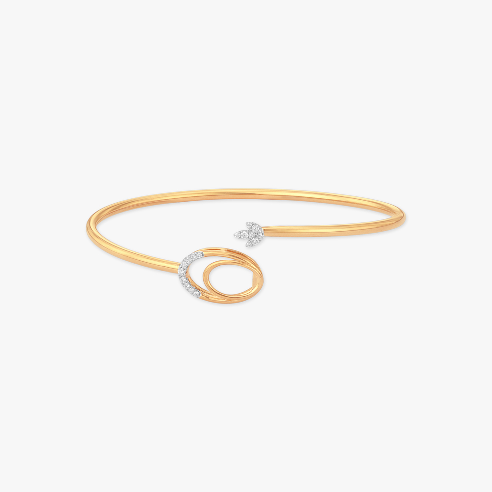 Orbiting Leaf Diamond Bangle,,hi-res image number null