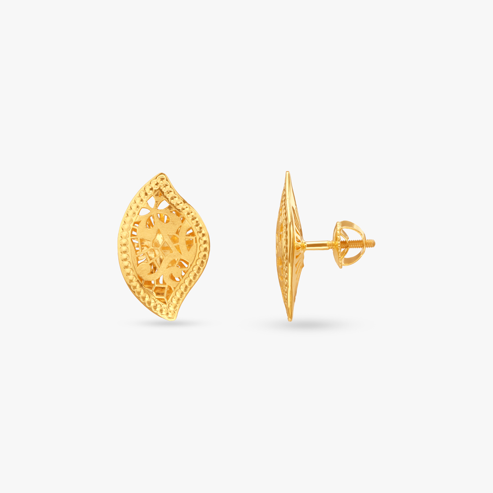 Blossom Curl Gold Pendant and Earrings Set,,hi-res image number null